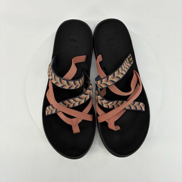 Teva‎ Voya Zillesa Womens Size 11 Strap Sandals Peach Blue Aztec Style 1117032 - Picture 3 of 9